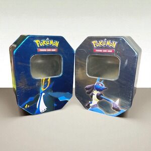 Pokémon TCG Lucario & Empoleon Collector Tins‎ – Empty Storage Case Lot of 2